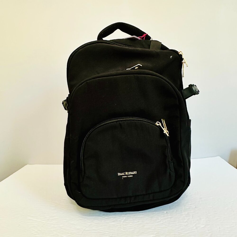 ISAAC MIZRAHI TIKTOK VIRAL LAPTOP ON-THE-GO ESSENTIALS TRAVEL BACKPACK BLACK